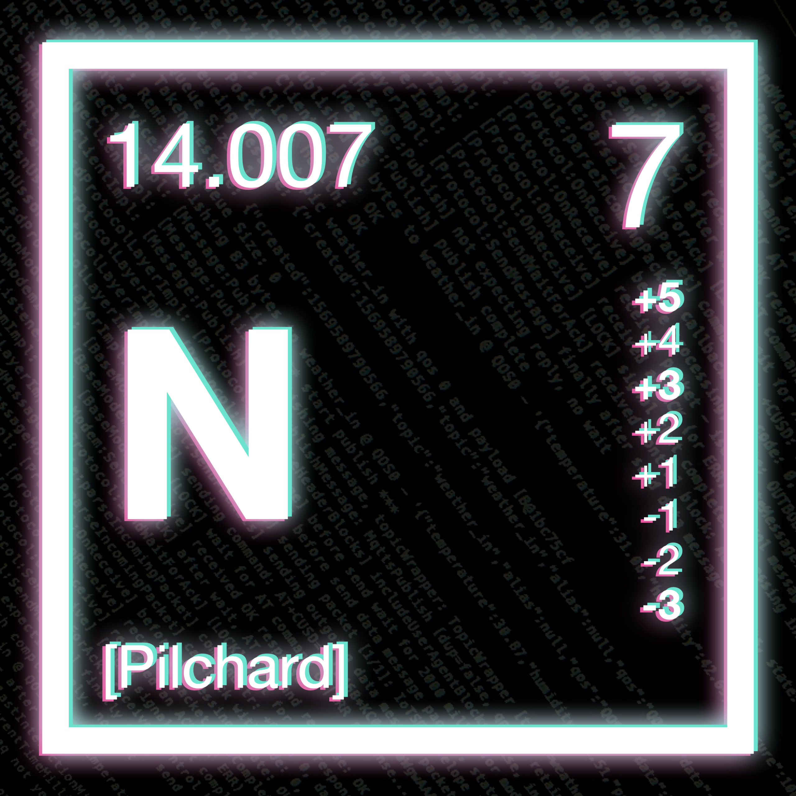 Pilchard - N - single artwork representing the chemical symbol for nitrogen